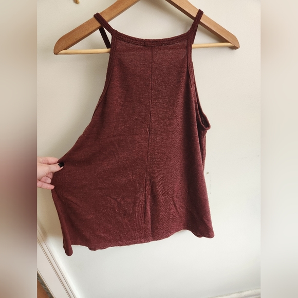Long heathered burgundy trapeze tank - Picture 4 of 4